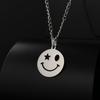 Star Eyes Smiling Face Men's Titanium Steel Jewelry Pendant Necklace