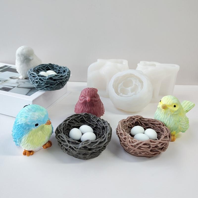 Epoxy Resin Bird Nest Ornament Mold Silicone Crafts Mold for Home Decoration