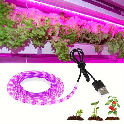 1pc USB Plant Growth Light Tape, Fill Light Growth Light Strip, Full Spectrum Plant Light Tape