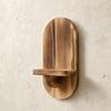 Wood Wall Shelf with Treatment Moisture-Proof Wooden Shelves Rounded Oval Design Organizer