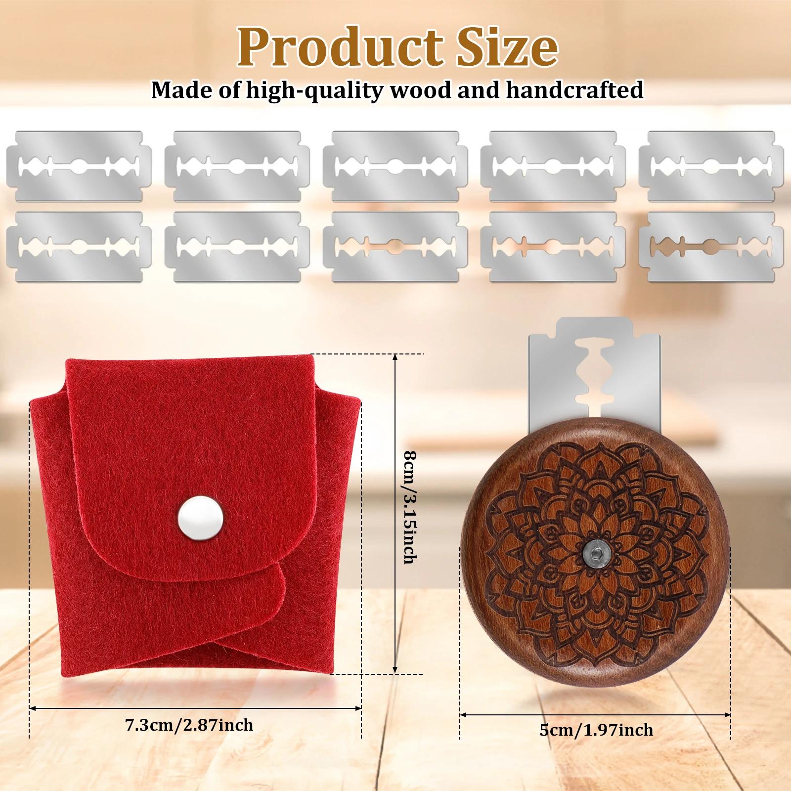 

Bread Dough Scoring Tool Compact Bread Scoring Dough Cutter Wooden Sourdough Bread Scorer With Blades Dough Slashing Tool