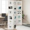 Vidaxl Room Divider, 3-Panel, White, Solid Paulownia Wood