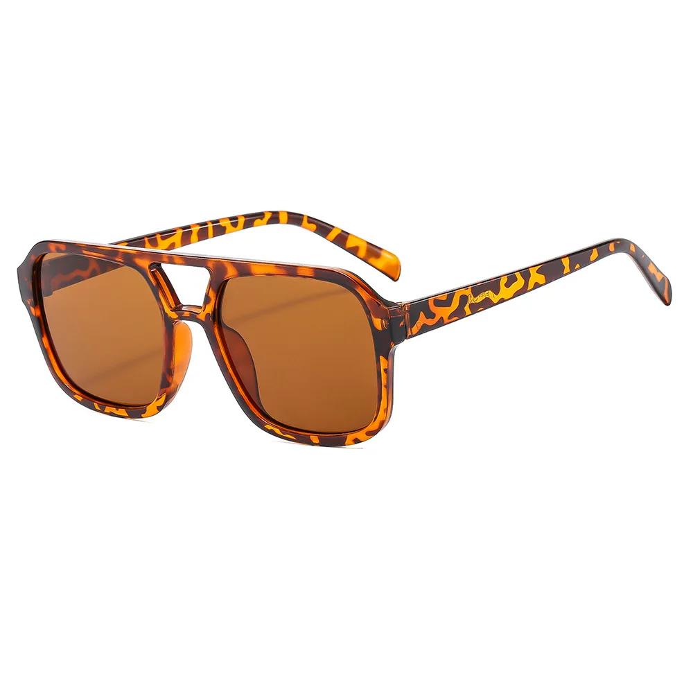 Adult Style Sunglasses Square Double Latest Beam Personalized Korean Version Trendy Sunglasses High-end UV Resistant