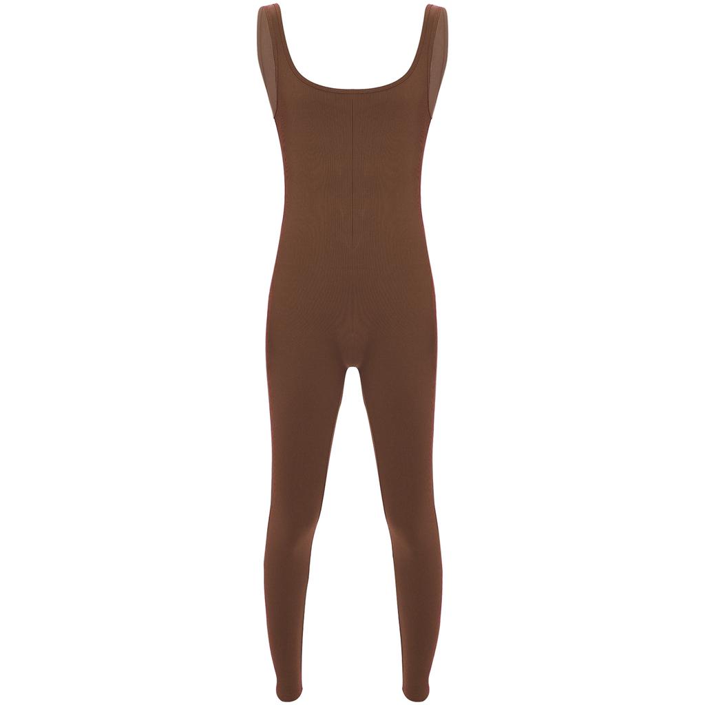 Tuta Monopezzo Senza Maniche da Uomo Design a Strisce Scollo Quadrato Stile Canotta Pantaloni Lunghi Tuta Sportiva