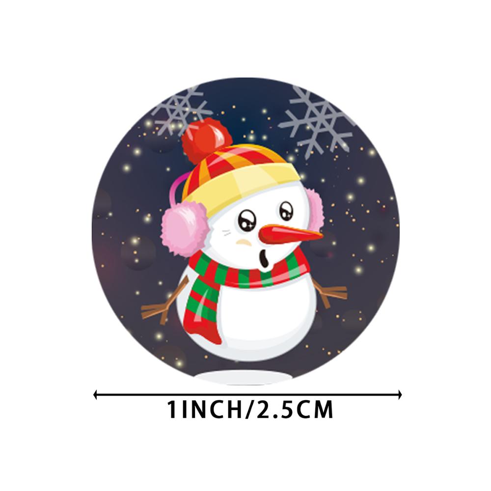 50-500pcs Round Merry Christmas Decoration Stickers 8 Design Seal Labels For Envelope Card Gift Wrapping Scrapbook