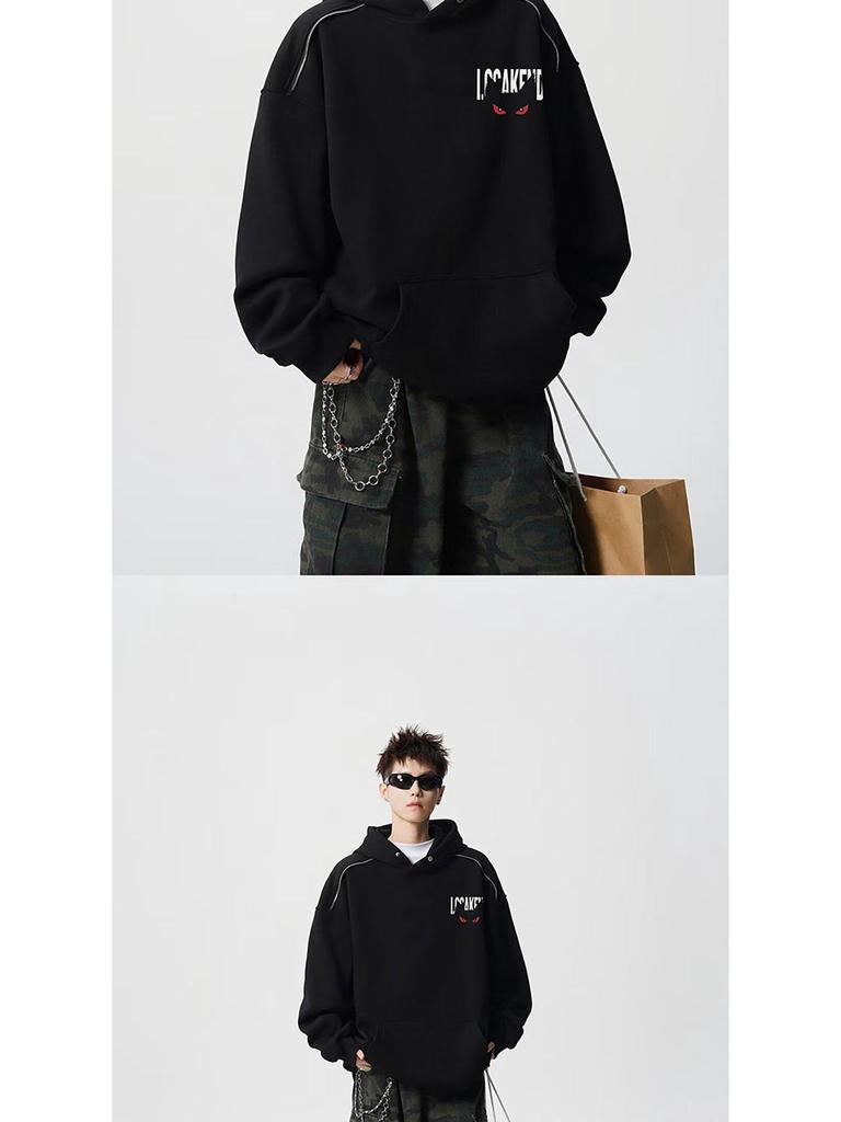 Men's Harajuku Hooded Sweatshirt: Artistic, Simple, Versatile Japanese Style Casual Top
