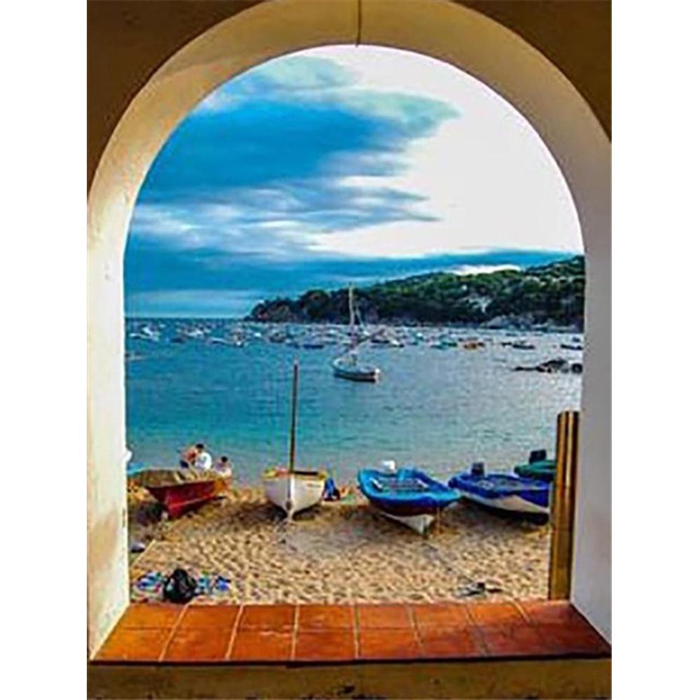 Diamond Painting Seaside Full Square Cross Stitch Kits 5D Diamond Embroidery Landscape Mosaic Door Needlework Home Decor