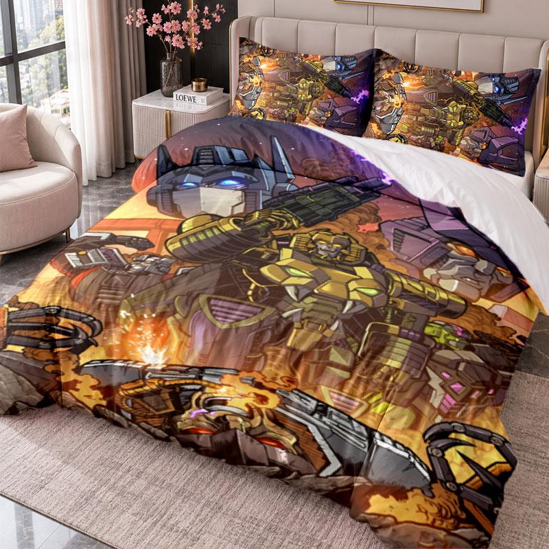 Transformers 3Pcs Bedding Set Duvet Cover With Two Pillowcases For Bedroom Home Decoration