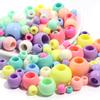10-200pcs Acrylic Big Hole Beads Candy Color Round Loose Beads for DIY Jewelry Making Bracelets Necklace Keychain Accessories