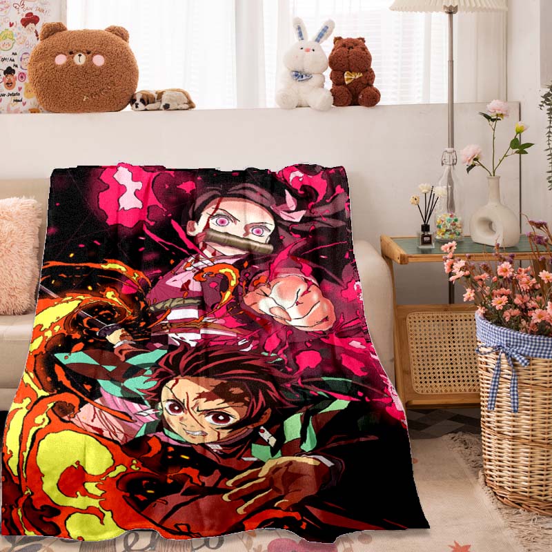 

The Anime-themed Kimetsu No Yaiba Blanket Is Perfect for Naps, Sofas, Living Rooms, Offices, Bedrooms, and Other Similar Spaces. 100x150cm