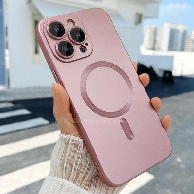 Magnetic Wireless Charge Magsafe Case For iPhone 15 14 13 12 11 Pro Max Plus X XS XR 7 8Plus Full Lens Protection Soft Cover