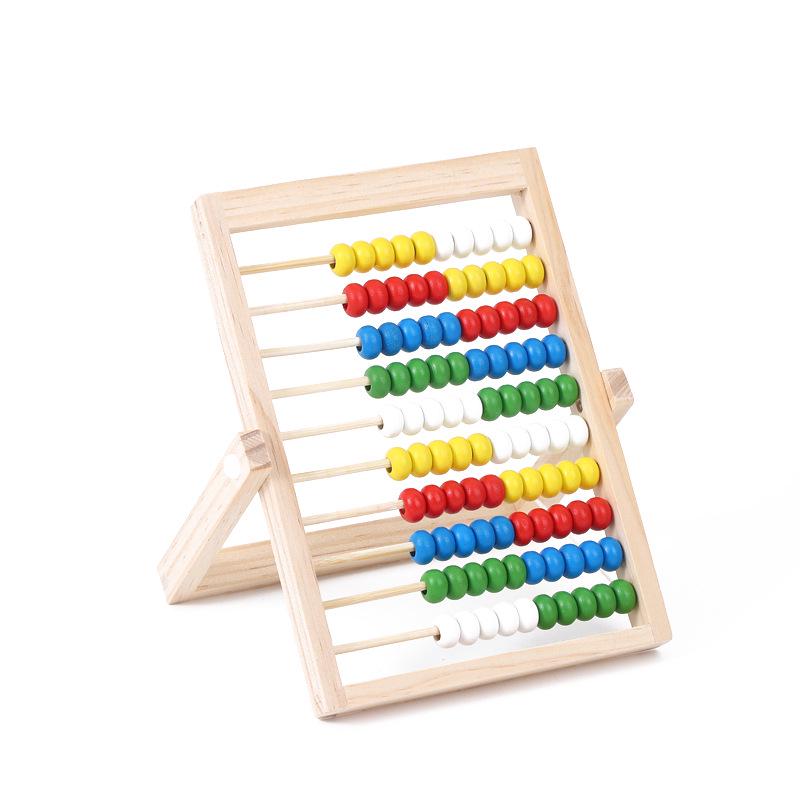 10-Row Wooden Abacus for Elementary School Math: Early Childhood Addition, Subtraction, and Counting Teaching Aid.
