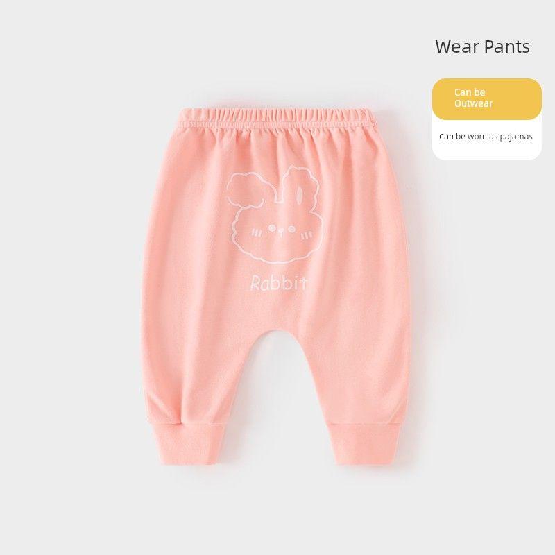 [Fleece-lined] Baby pants Fall and winter baby fart pants kids Heattech boys big pp pants autumn girl cotton pants