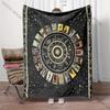 12 Zodiac Card Printed Blanket - Super Soft Bedding Divination Tarot Pattern Lightweight Home Four Season Throw & Shawl Blanket