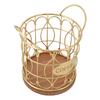Coffee Pod Basket Decorative Round Wire Coffee Capsule Holder with Wooden Base for Cafe Kitchen Countertop