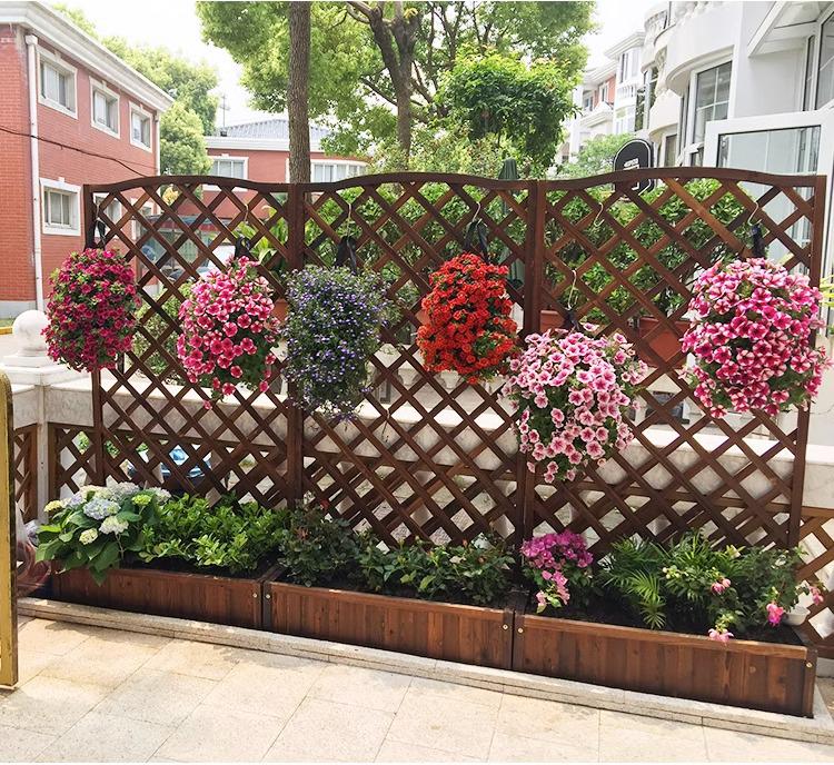 Anti-corrosion Wooden Trellis & Planter Box for Balcony Gardens