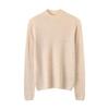 Le Kasha Women's Mock Neck Long Sleeve Wool Sweater - Bark Flower Texture
