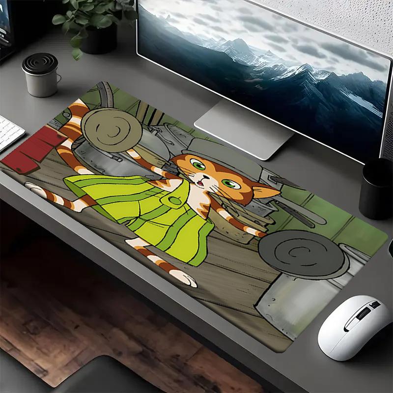 Pettson and Findus Theme Mouse Pad, Non Slip Rubber Base, Multifunctional Office & Home Decor, Perfect for Workspace Personalization.