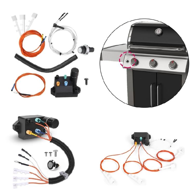 Igniter Replacement Set Ignition Set Igniter Set Grill Lighter Ignition Set Metal Texture Suitable for Outdoor Cooking