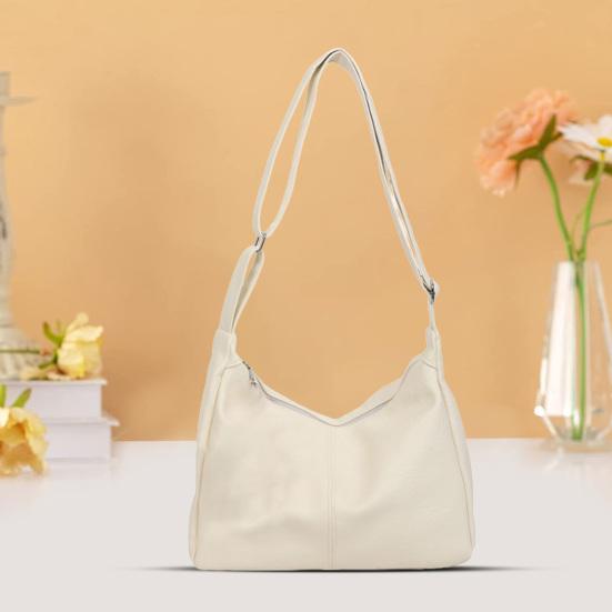 Retro Hobo Bag Crescent Shoulder Bag with Adjustable Strap Faux Leather Crossbody Bag Ladies Purse for Date Commuting Street