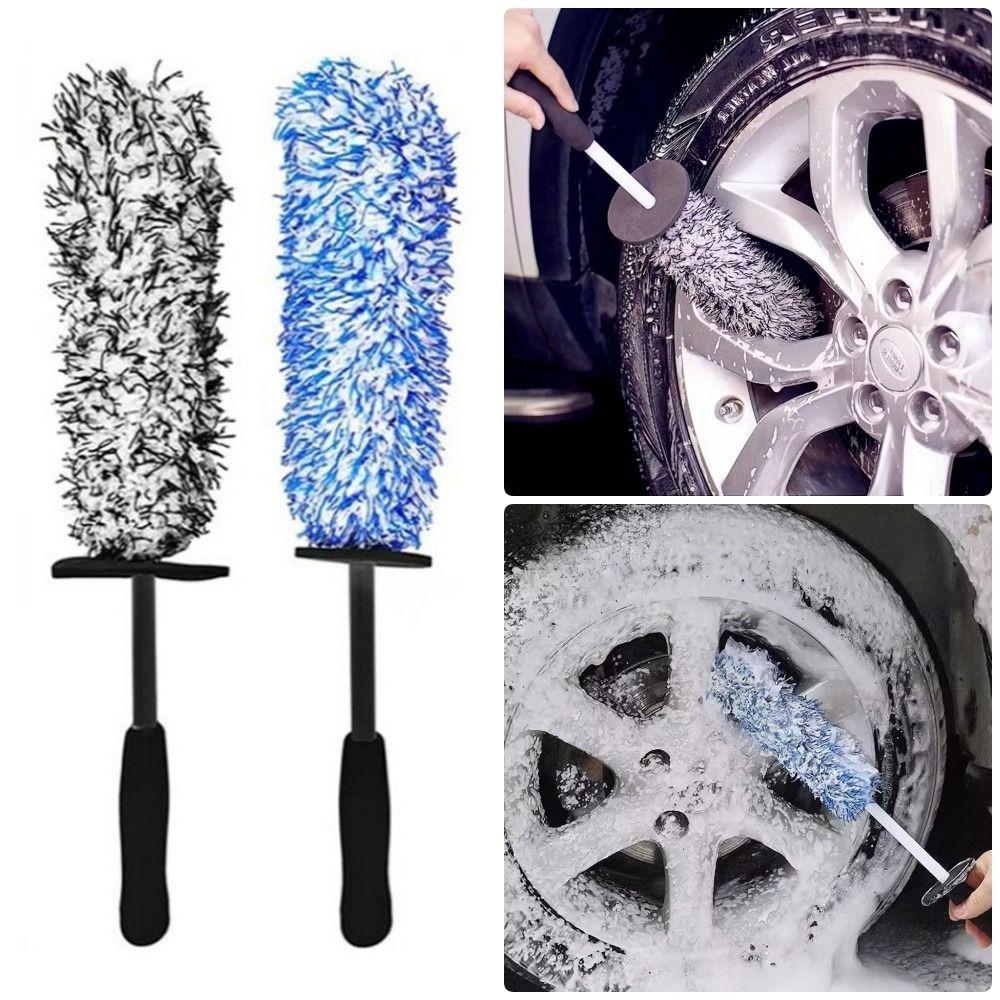 1Pcs Non-Slip Handle Tire Cleaning Brushes Easy To Cleaning Rims Spokes Auto Wash Glove