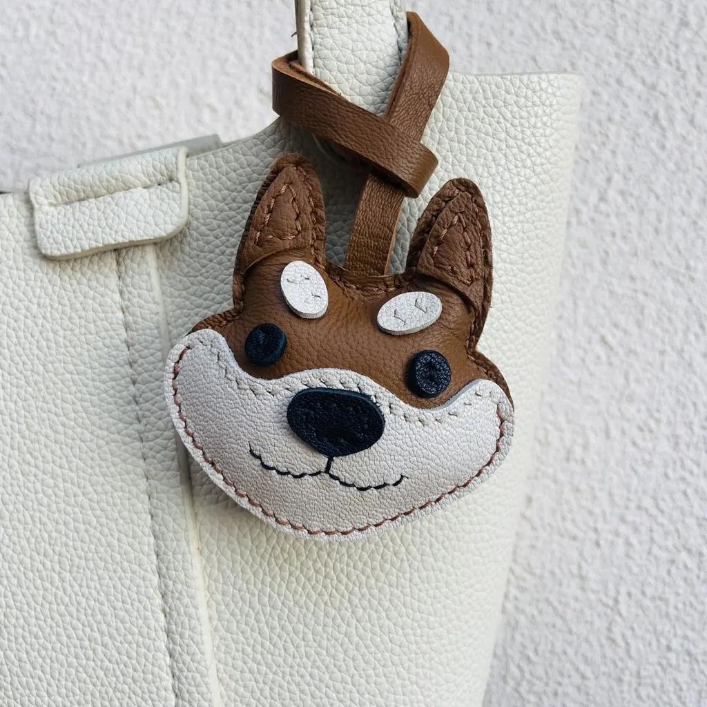 15 Styles Brand Latest Cowhide Bag Pendant & Accessories, Puppy Theme High Quality Key Chain Backpack Charms, Diy Bag Decor Gift