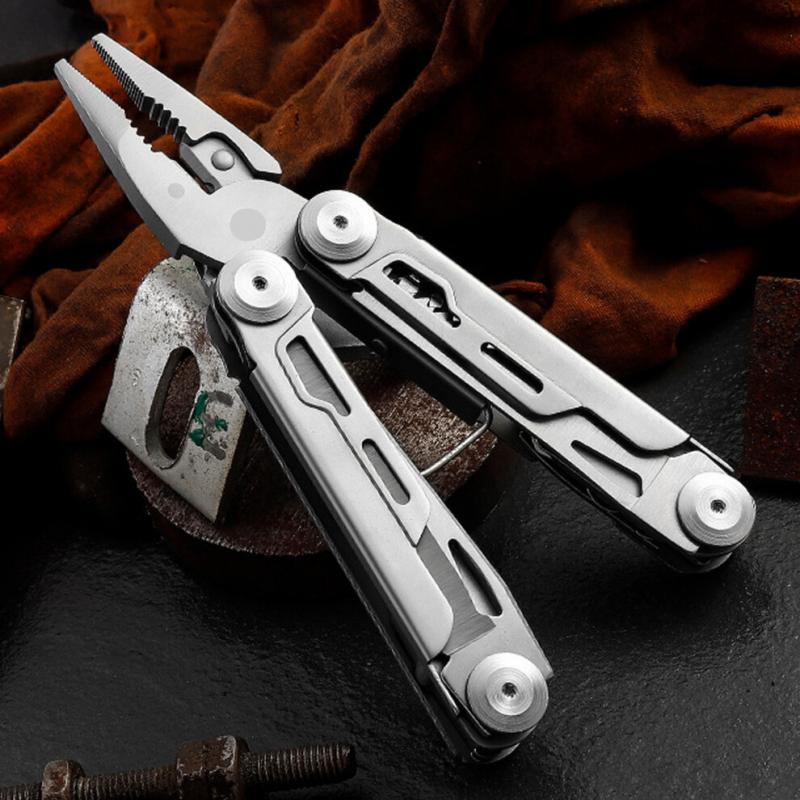 13-in-1 Edelstahl-Faltwerkzeug mit Multitool-Schlüssel, 16,5 cm
