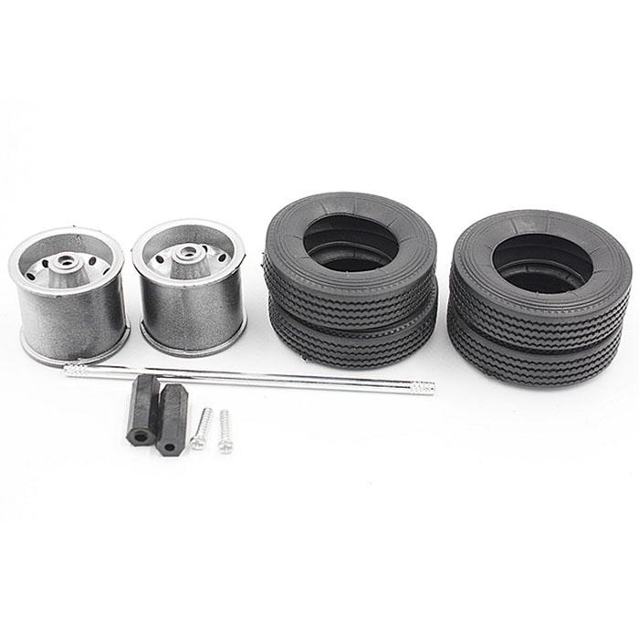 2 PCS Model Car Truck Back Rear Wheel Tyre Tire 1:24 Scale Rim Buggy DIY 4.5cm