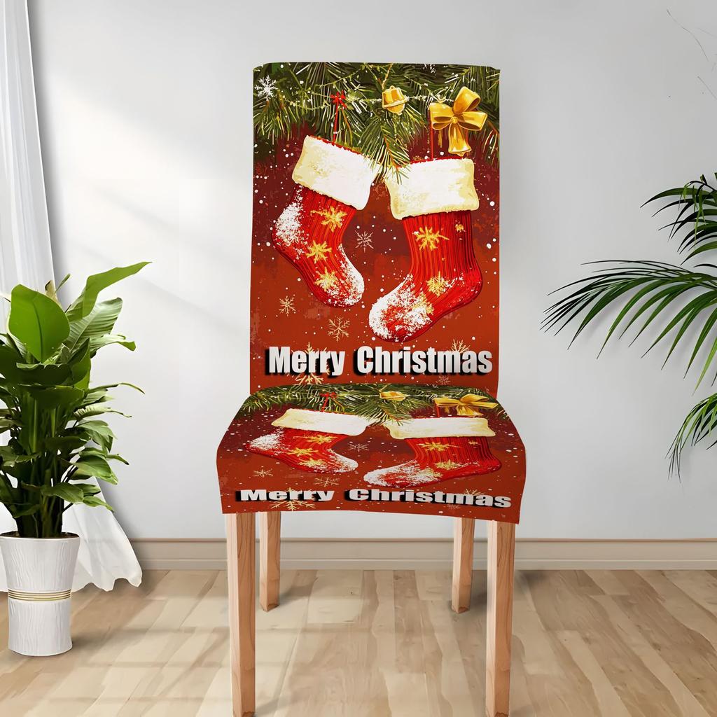 Christmas Decoration Stretch Covers Chair Cover Dining Room Office Banquet Chair Protector Elastic Material Armchair Cover M035