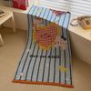 Four-Layer Yarn-Dyed Cotton Pure Cotton Washed Gauze Bath Towel Cartoon Cute Soft Skin-Friendly Breathable Durable 75X150Cm