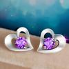 Captivating Zircon Stud Earrings - Korean Fashion Silver Jewelry Gift for Girlfriend, Qixi & Valentine's Day