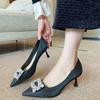 G650-13 French 2025 New Fairy Style Shoes Water Temperament with Skirt Women's Shoes Rhinestone Stiletto Shoes