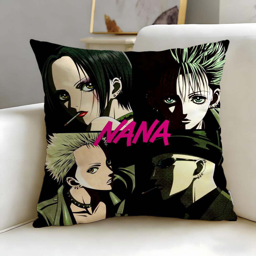 classic anime Nana Cushion Cover Soft  EasyWash Pillow Case  Versatile for Couch Bed Travel and Office