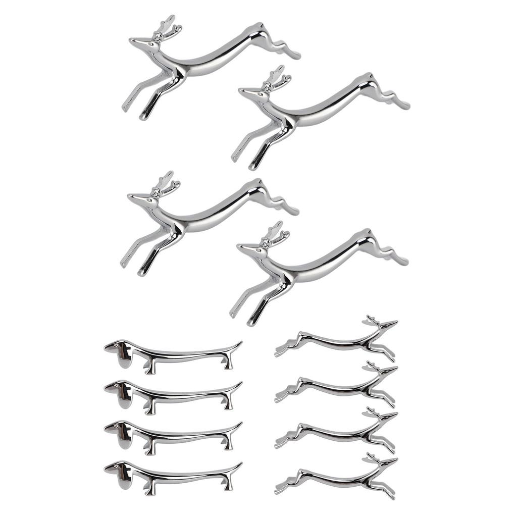 4PCS Cutlery Rest Silver Chopstick Stand Electroplated Polished Zinc Alloy Animal Shape Versatile Ho