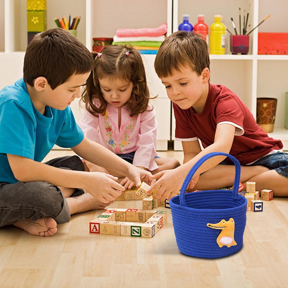 Aufbewahrungskorb Spielzeugkörbe mit Griff Aufbewahrung Platzsparend Weiche Kiste Handliche Organizer für Zimmer Ostern Wäsche Kinder Hund