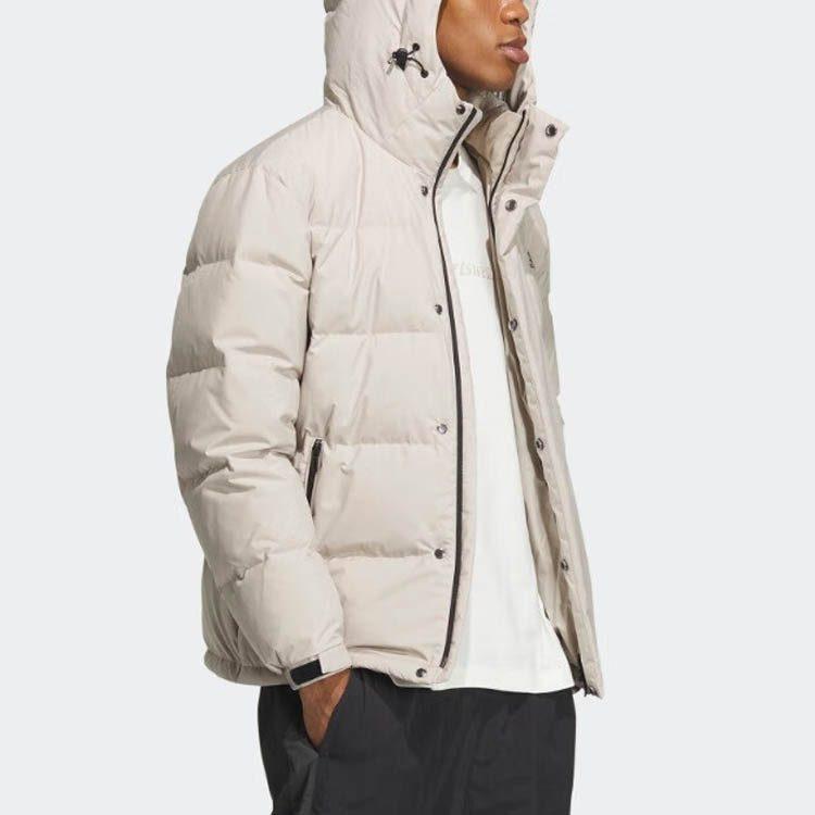 Adidas Down Jackets Men's Ecru Hooded Moderate Other IW0780