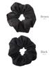 VINGTAINE Embroidered Botanical Scrunchie Hair Tie for Stylish and Cute for Adults Fall/Winter, (HS-196-BR)