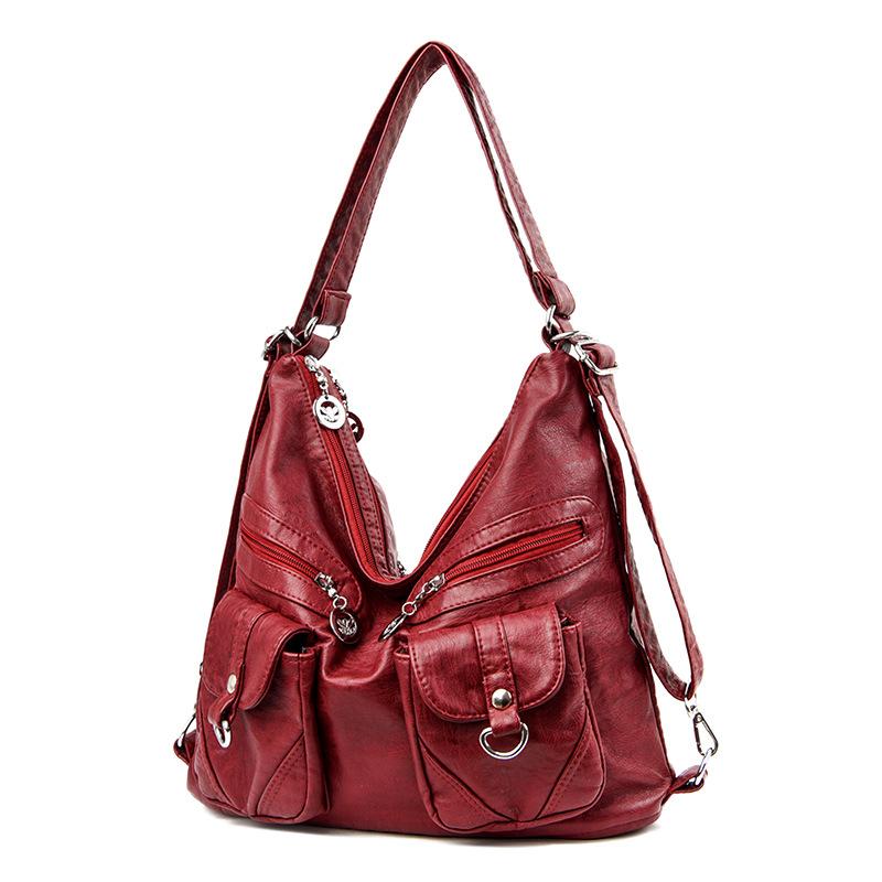 Small-scale Design Retro Single-shoulder Bag with Large Capacity and Multiple Pockets, Made of Soft Water-resistant Leather.