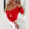 2024 One-Shoulder Lace Slim Fit Long Sleeve T-Shirt