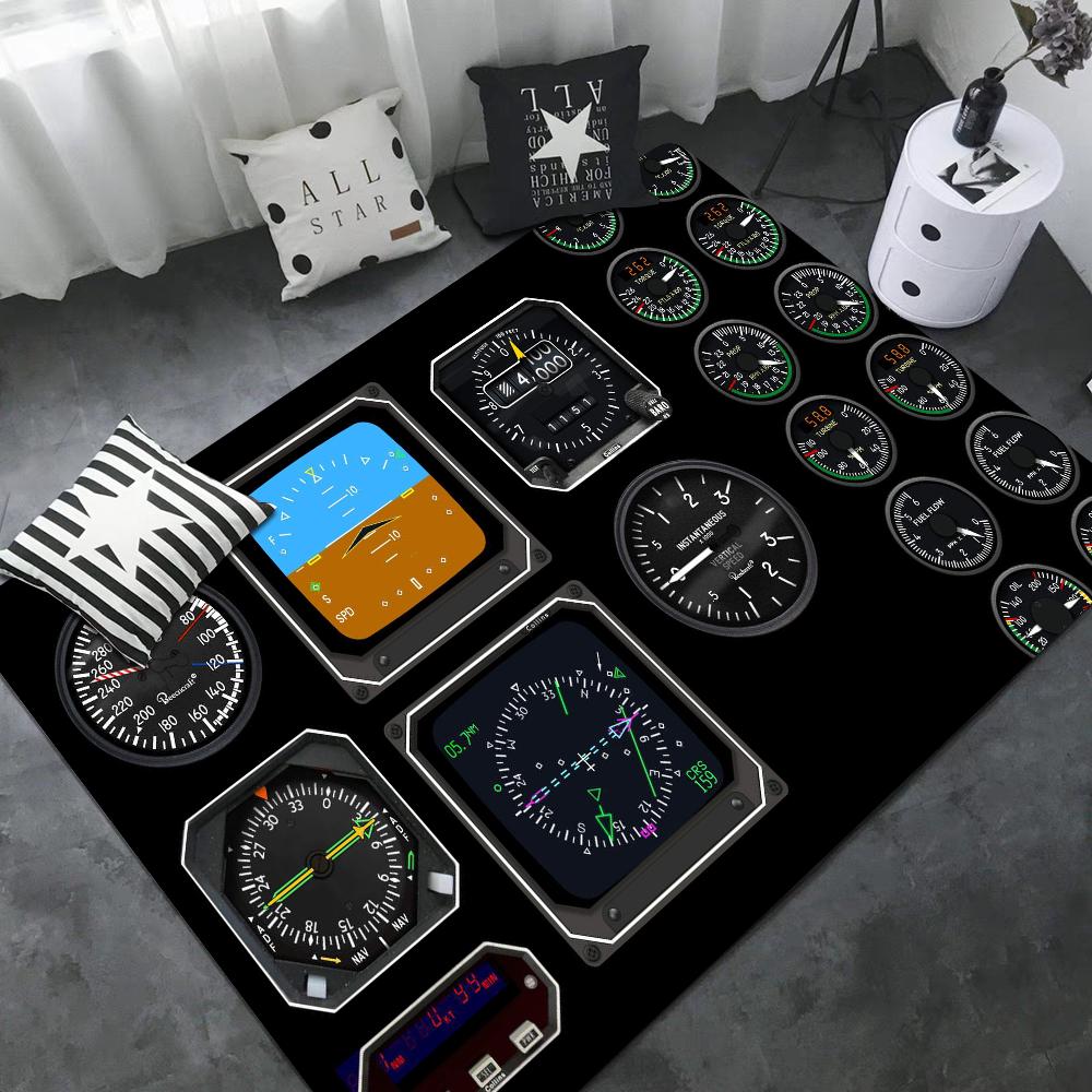Kampfflugzeug Steuerung Cockpit Kabine Bodenmatte Fußmatte Rutschfest Waschküche Matte Wäsche Dekor Balkon Kind Wohnzimmer