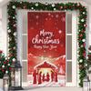 1 ks Veselé Vánoce Kryt na dveře Banner Polyester Vzor Santa Clause pro Štědrý večer Novoroční sváteční párty Vchodové dveře Domácí nástěnná dekorace
