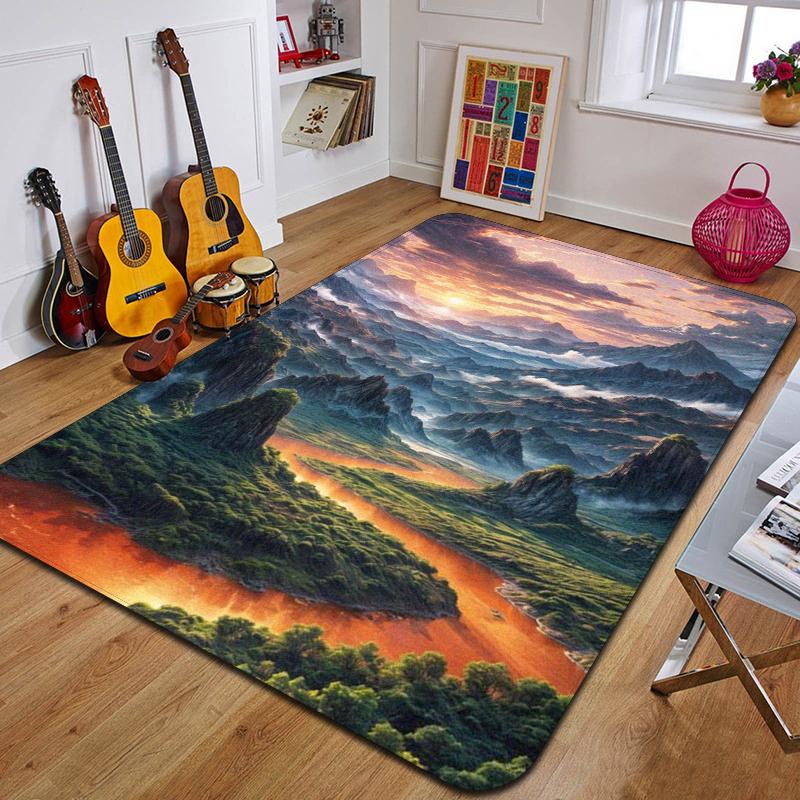 C-Mraky Tištěný Koberec Módní Podložka na Jógu Protiskluzový Koberec Dekorace Ložnice Venkovní Koberec Ložnice Narozeninový Dárek