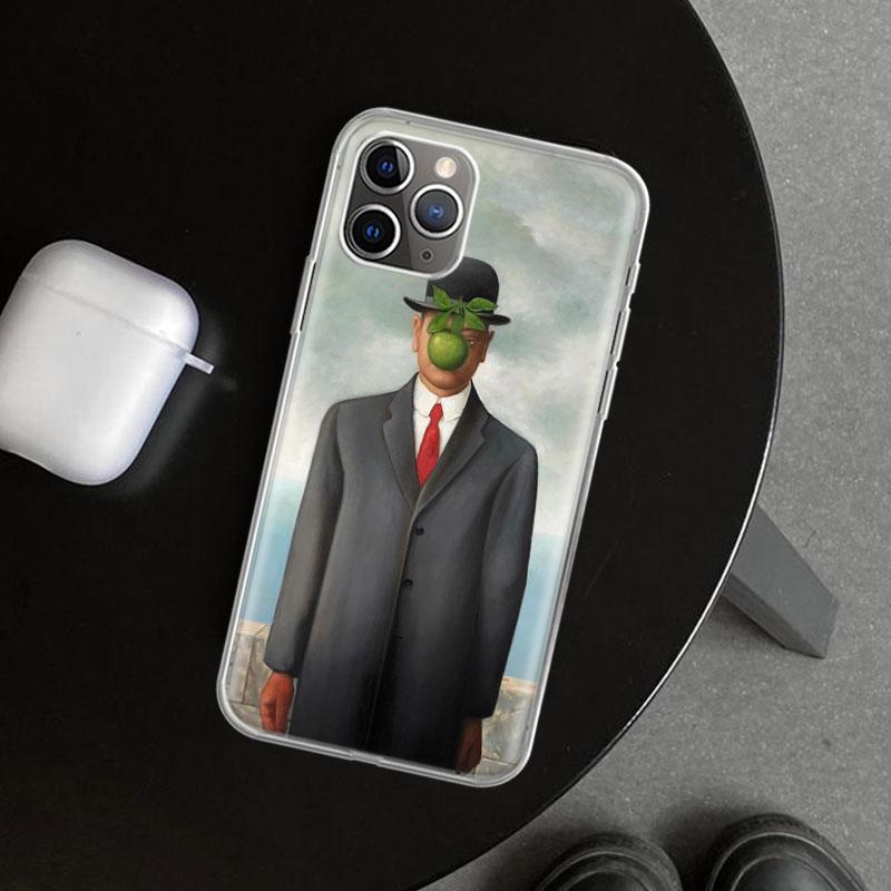 Rene Magritte Art Phone Case Cover for iPhone 11 12 13 Mini 14 15 Plus 16 Pro Max 17 Air 7 8 + SE Art Customized Fundas 11 12 13
