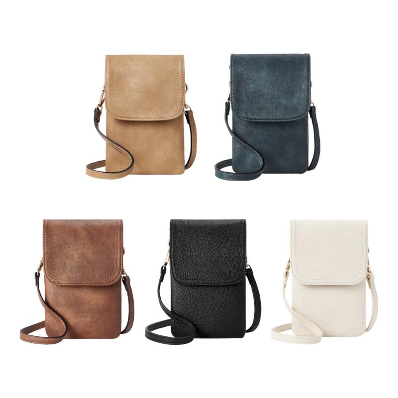 Stylish Phone Case Lightweight PU Leather Card Holder With Phone Slot Compact Crossbody Bag For Daily Use