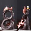 Ceramics Goldfish Backflow Incense Burner Lotus Incense Machine Buddhism Decoration Nice Incense Holder for Home Decor