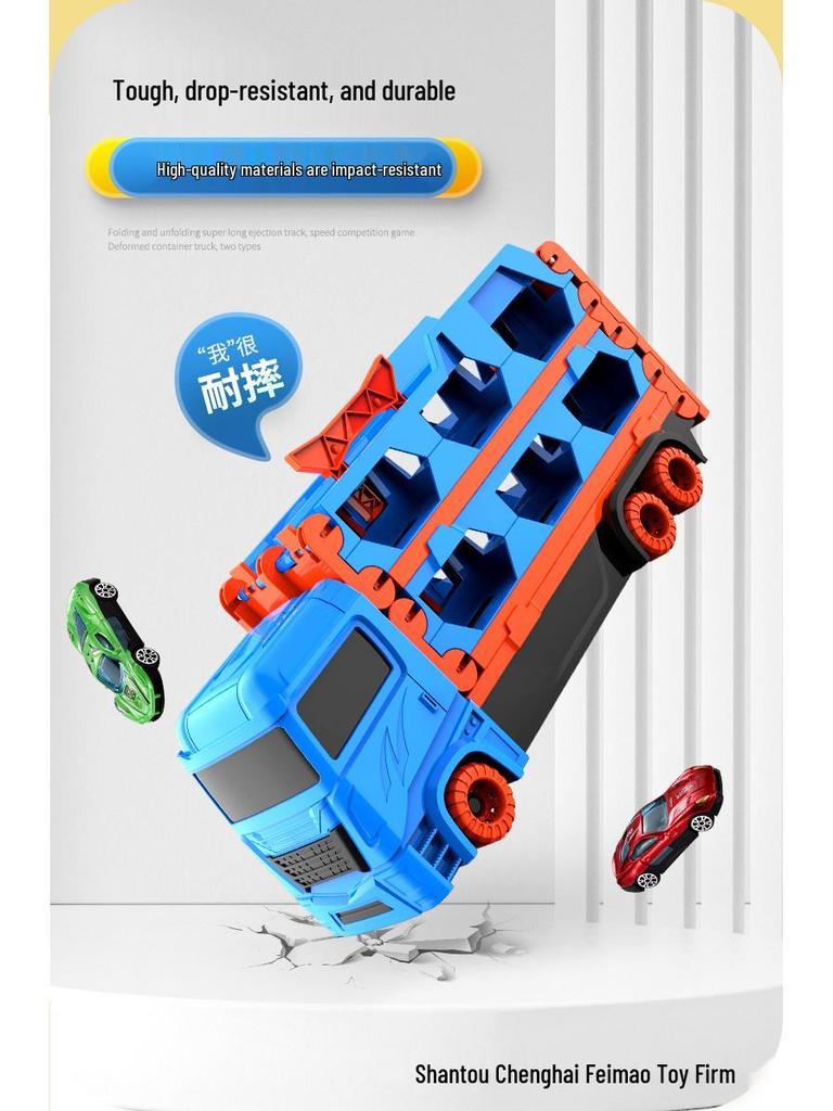 Transforming Toy Truck Car Model with Launching & Storage Features for Kids Aged 3-6
