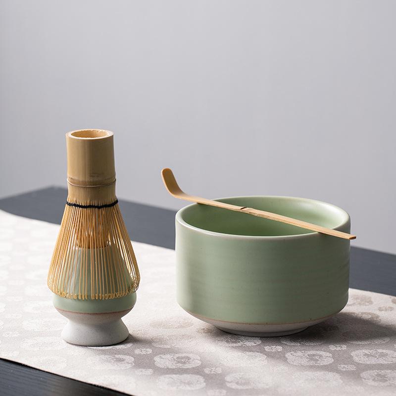 New arrived Matcha tea set Straight bowl matcha scoop ceramic tea bowl coffee tools set japanese tea accessories