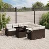 VidaXL Garden Furniture Set with Cushions 9 Pcs Brown Wicker 3267803