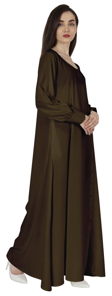 Bimba Women Islamic Prayer Dress With Hijab Cuff Sleeves Traditional Muslim Abaya