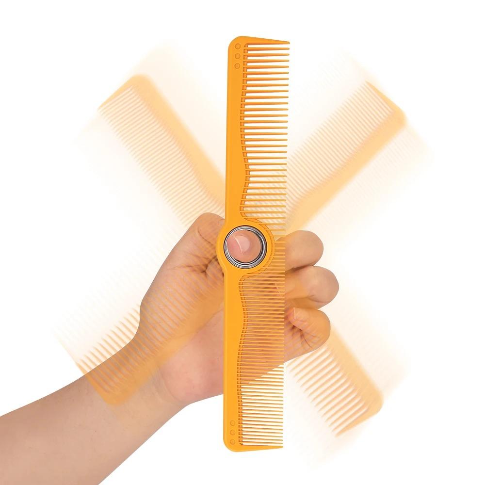 Wide & Fine Tooth Fidget Hair Comb with Bearing Anti-static Barber Comb for Salon